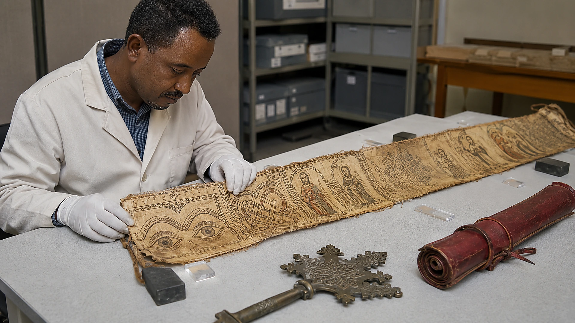 Ethiopian Cross Healing Scroll Protection