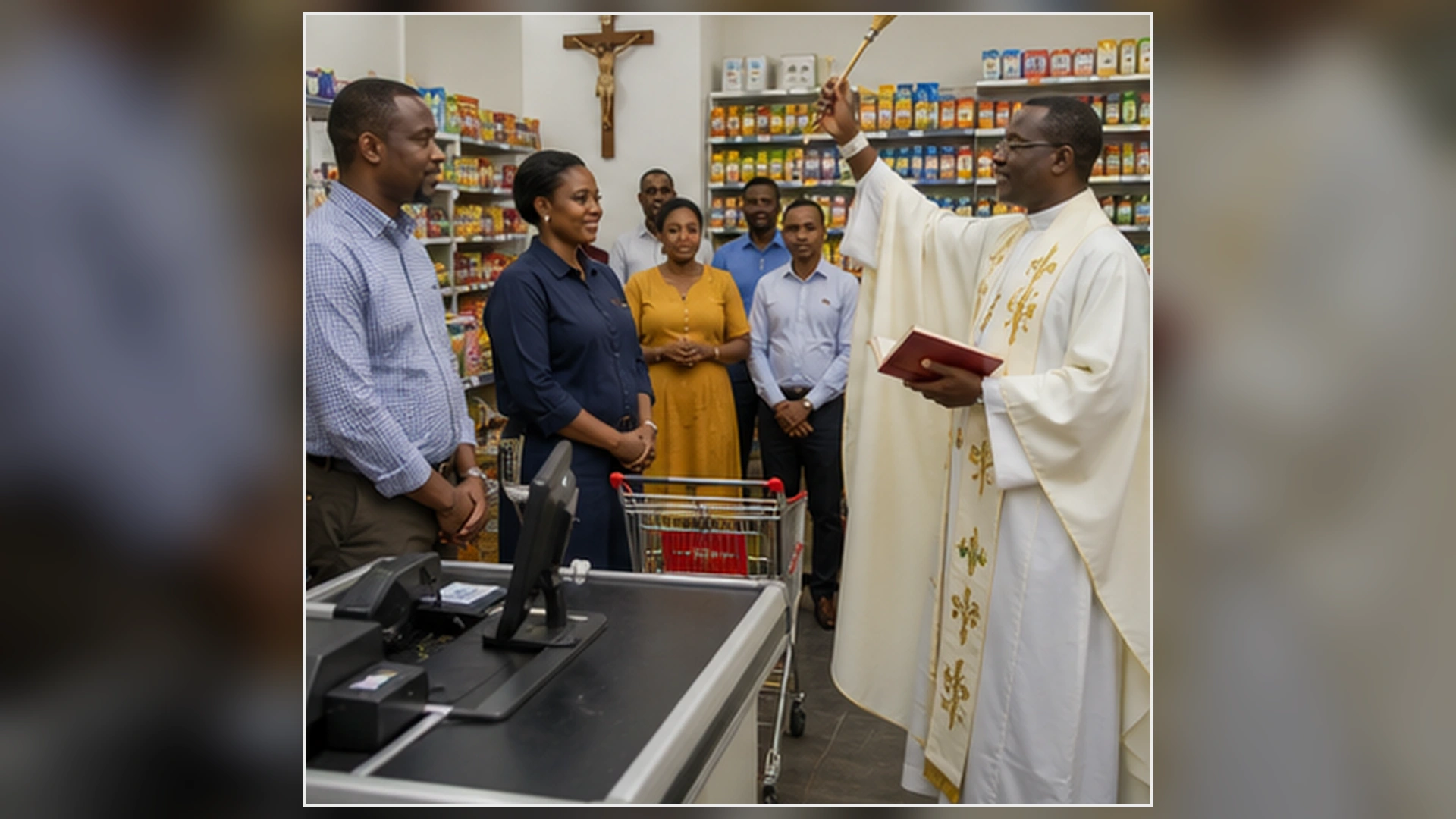 Catholic Blessing New Shop Workplace