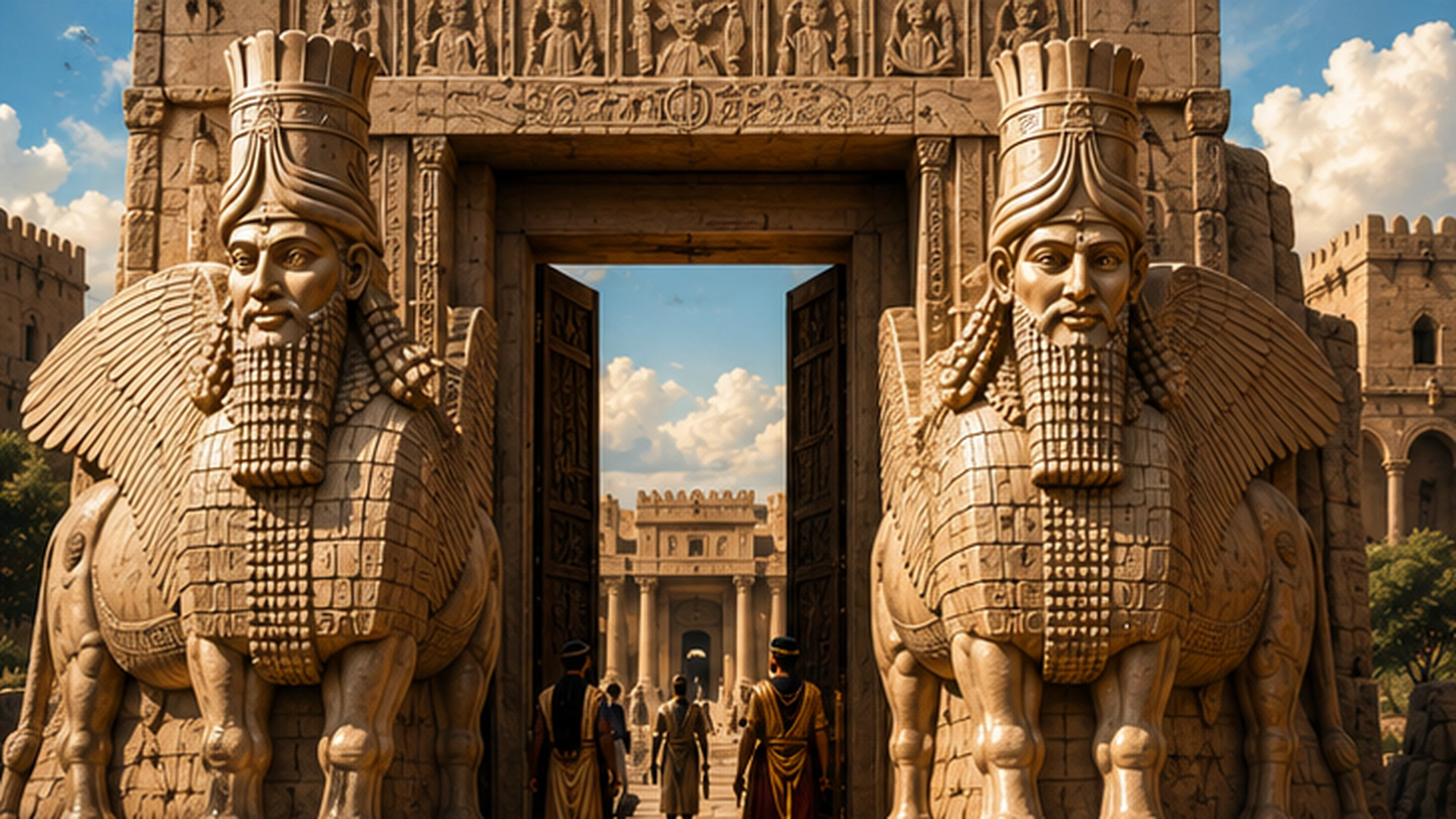 01 Assyrian Lamassu Doorway Guardians 01 Assyrian Lamassu Doorway Guardians