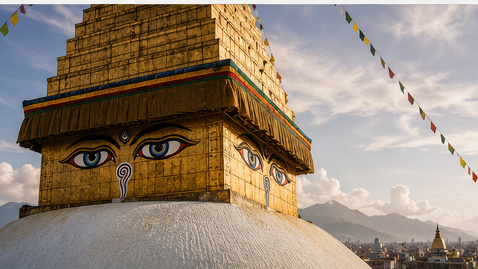 Swayambhunath Buddha Eyes Nepal
