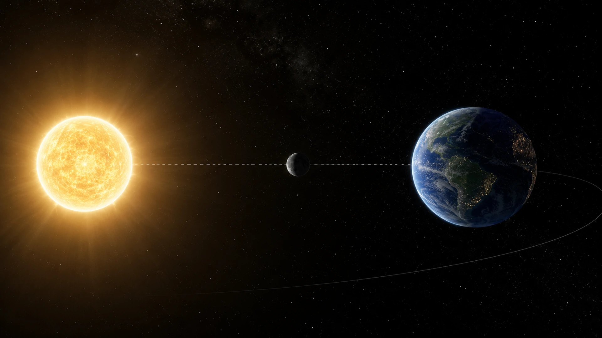 New Moon Sun Earth Alignment