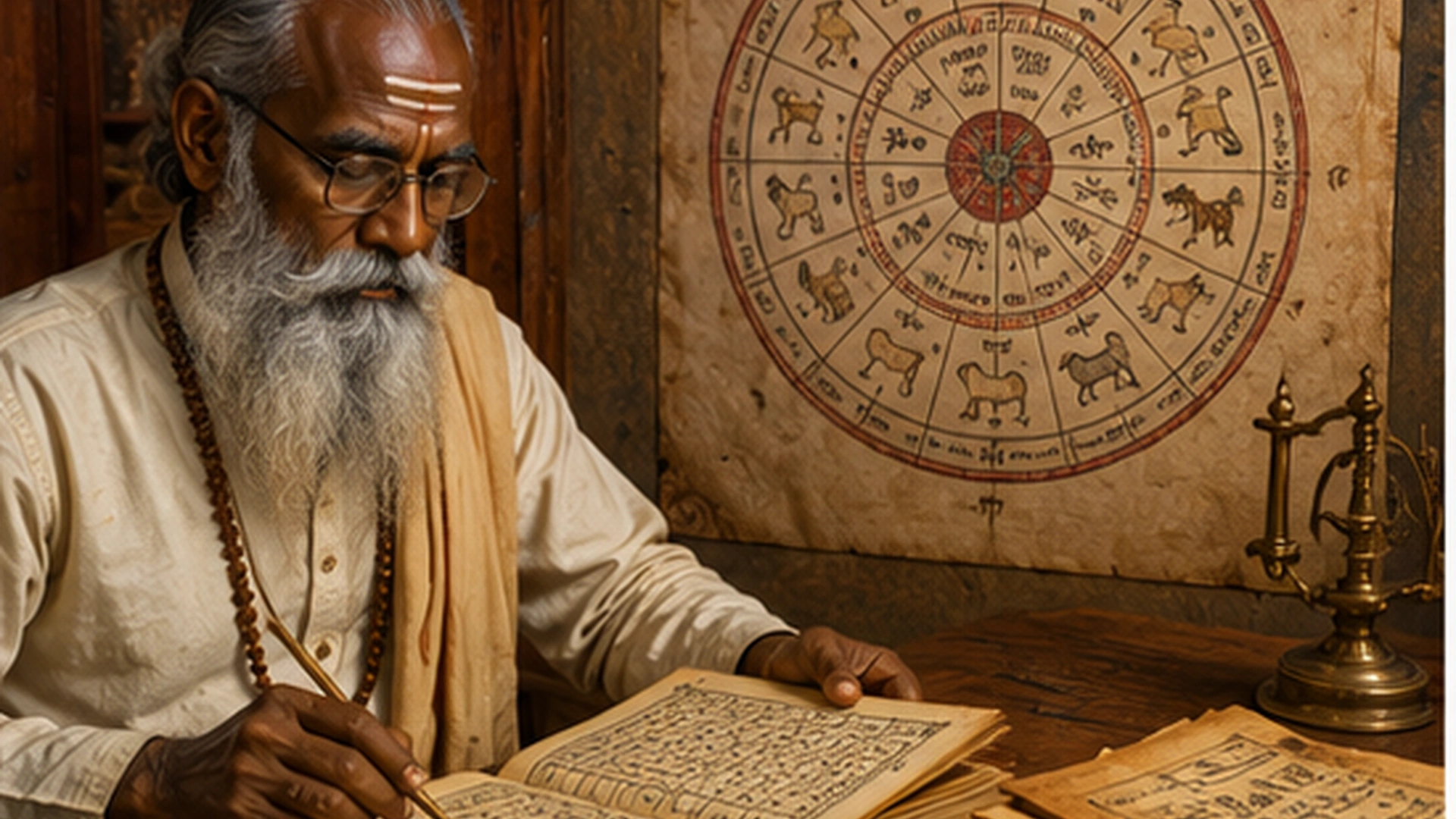 05 Indian Scholar Traditional Zodiac Manuscript 05 Indian Scholar Traditional Zodiac Manuscript