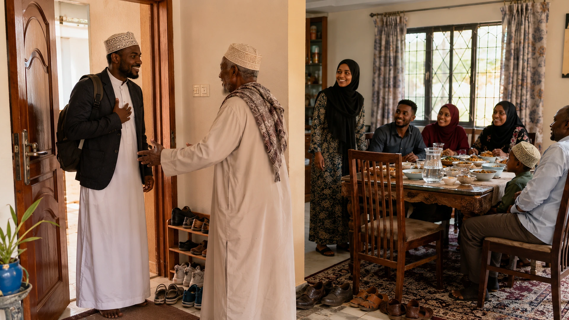 Muslim Greeting Peace Entering Home