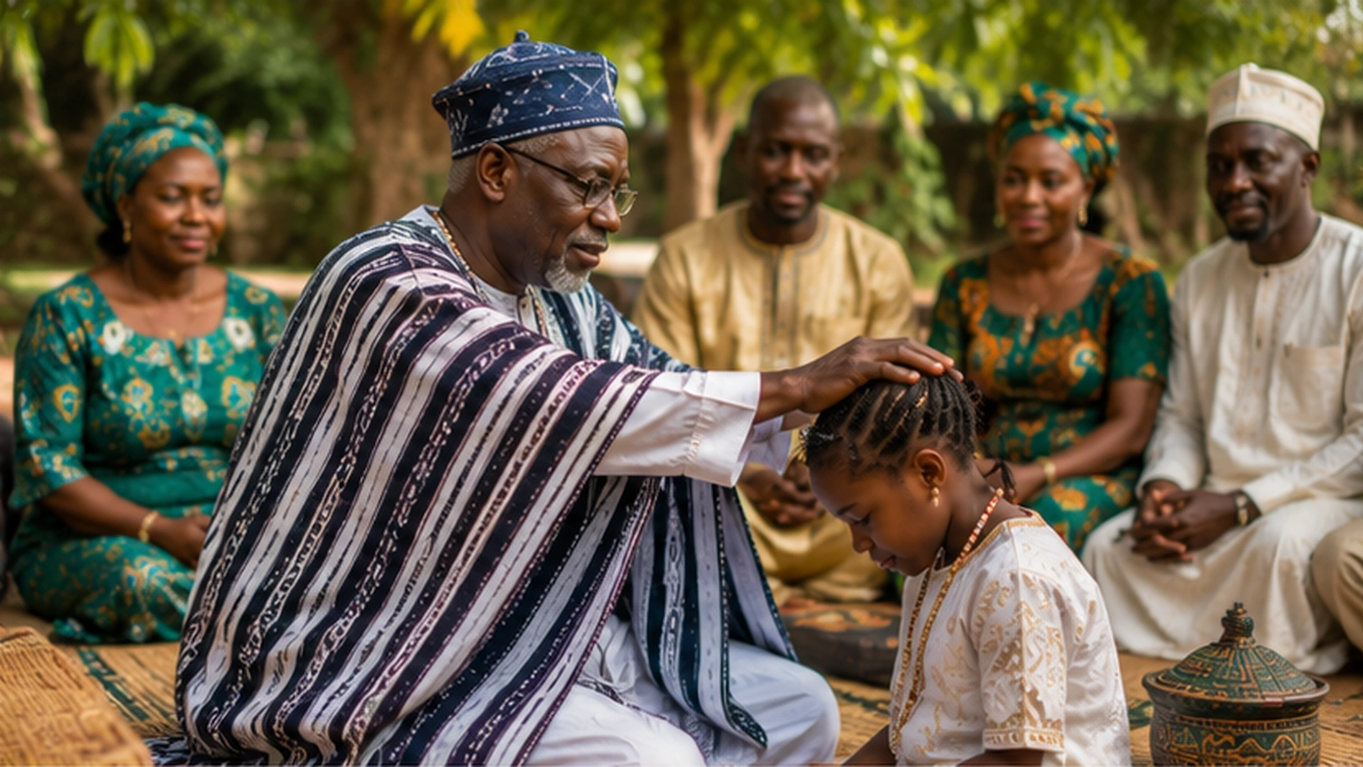 02 Personal Blessing Ceremony Elder Blessing Young Girl 02 Personal Blessing Ceremony Elder Blessing Young Girl