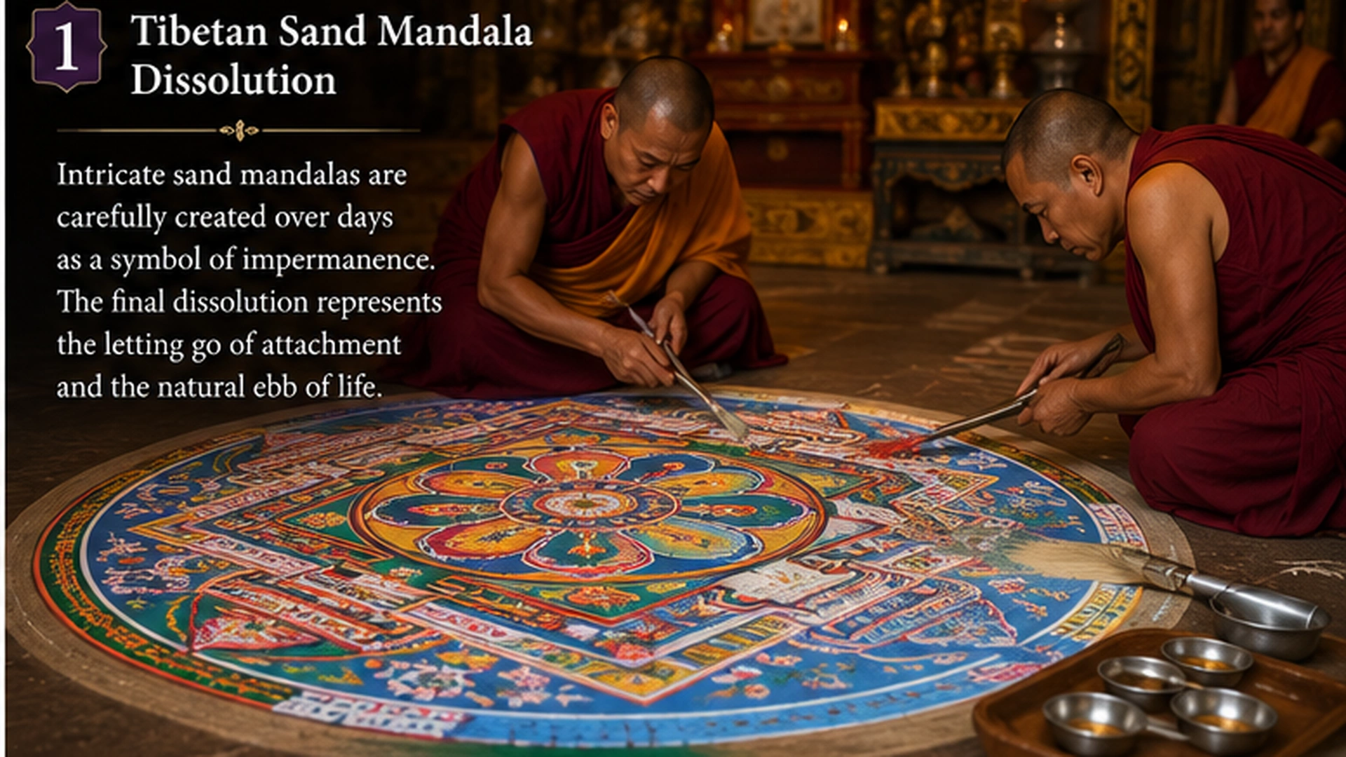 Tibetan Sand Mandala Dissolution Impermanence