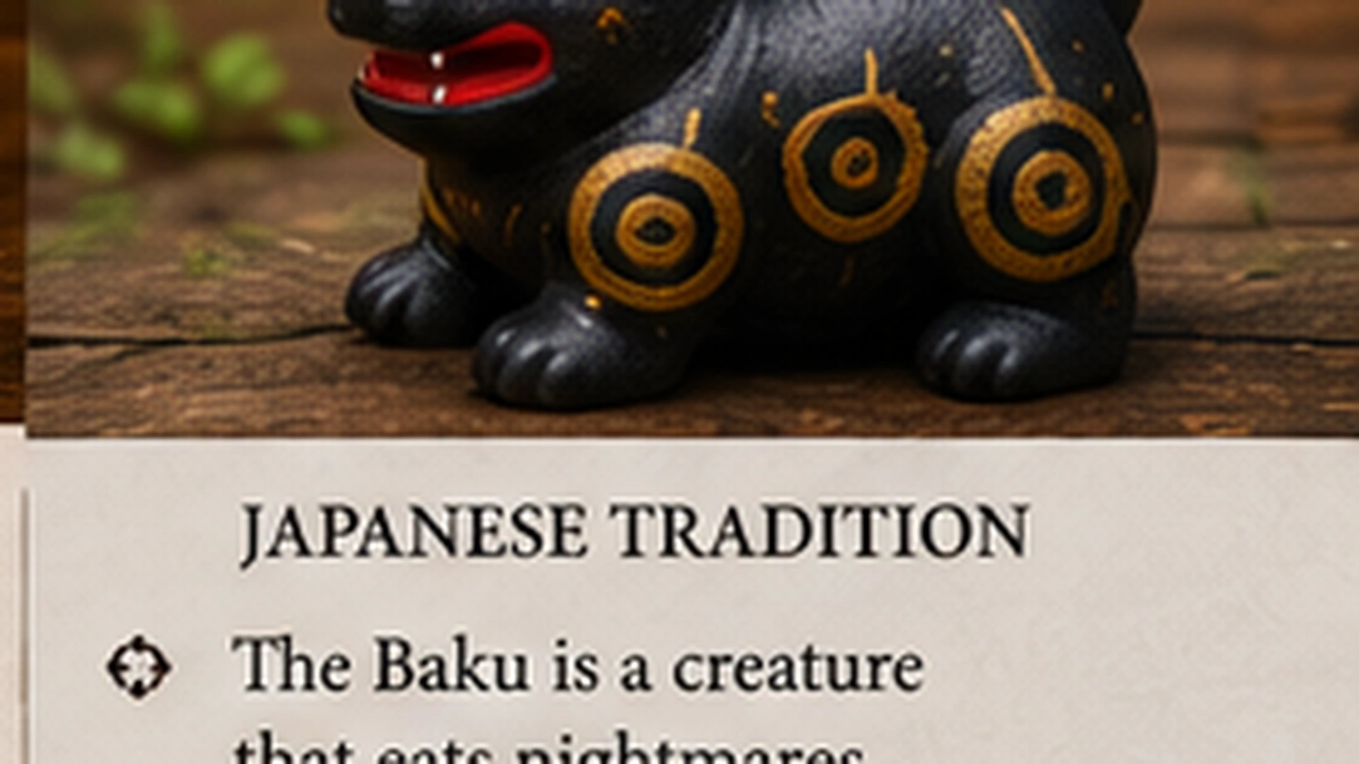 Japanese Baku Nightmare Eater Folklore