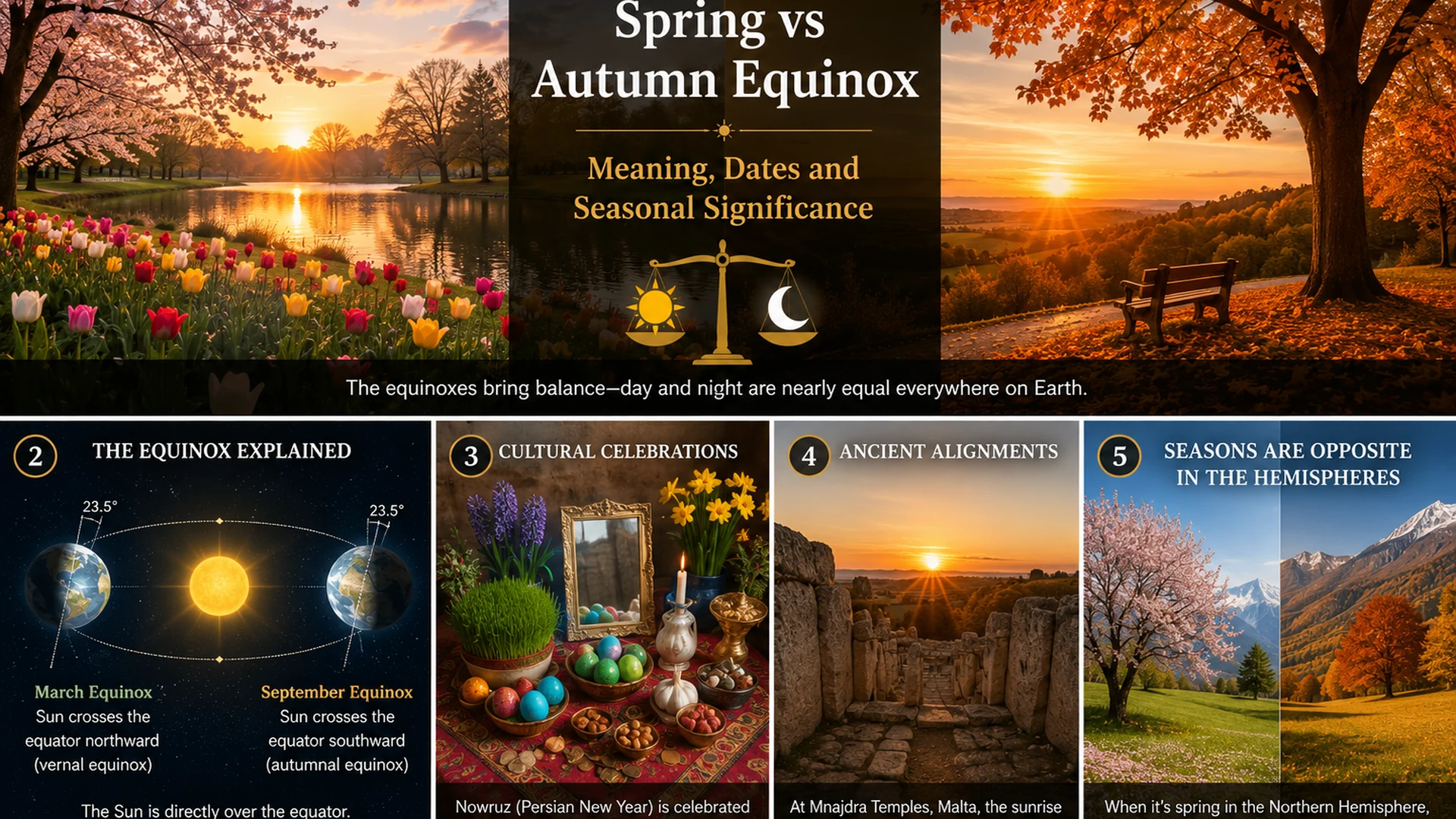 Spring Vs Autumn Equinox Earth Seasons