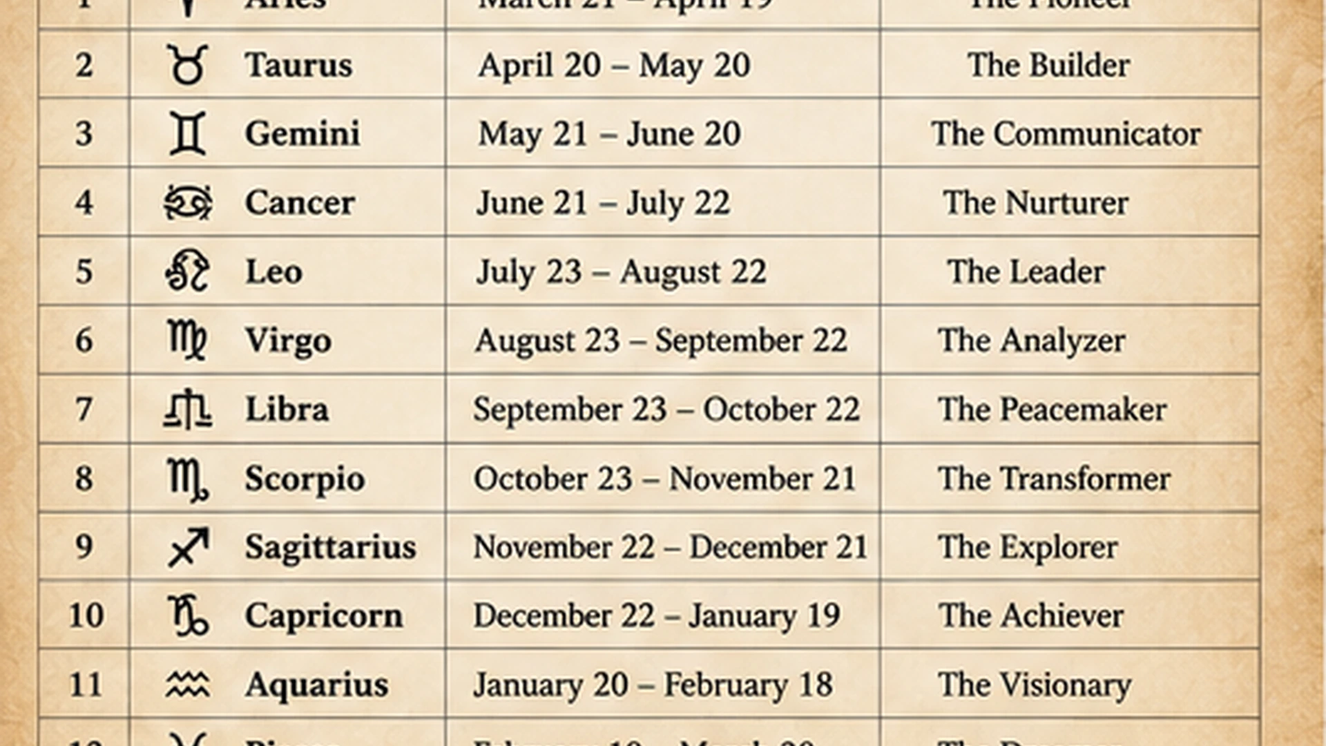 03 12 Zodiac Signs Dates And Meanings
