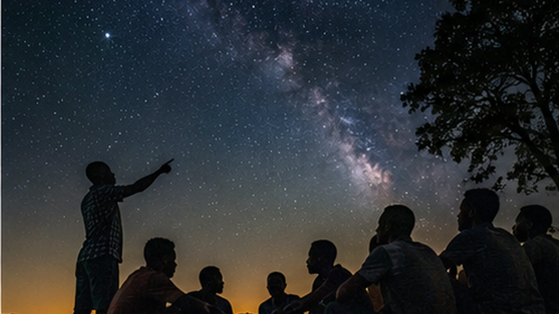 04 African Community Observing Stars And Night Sky 04 African Community Observing Stars And Night Sky