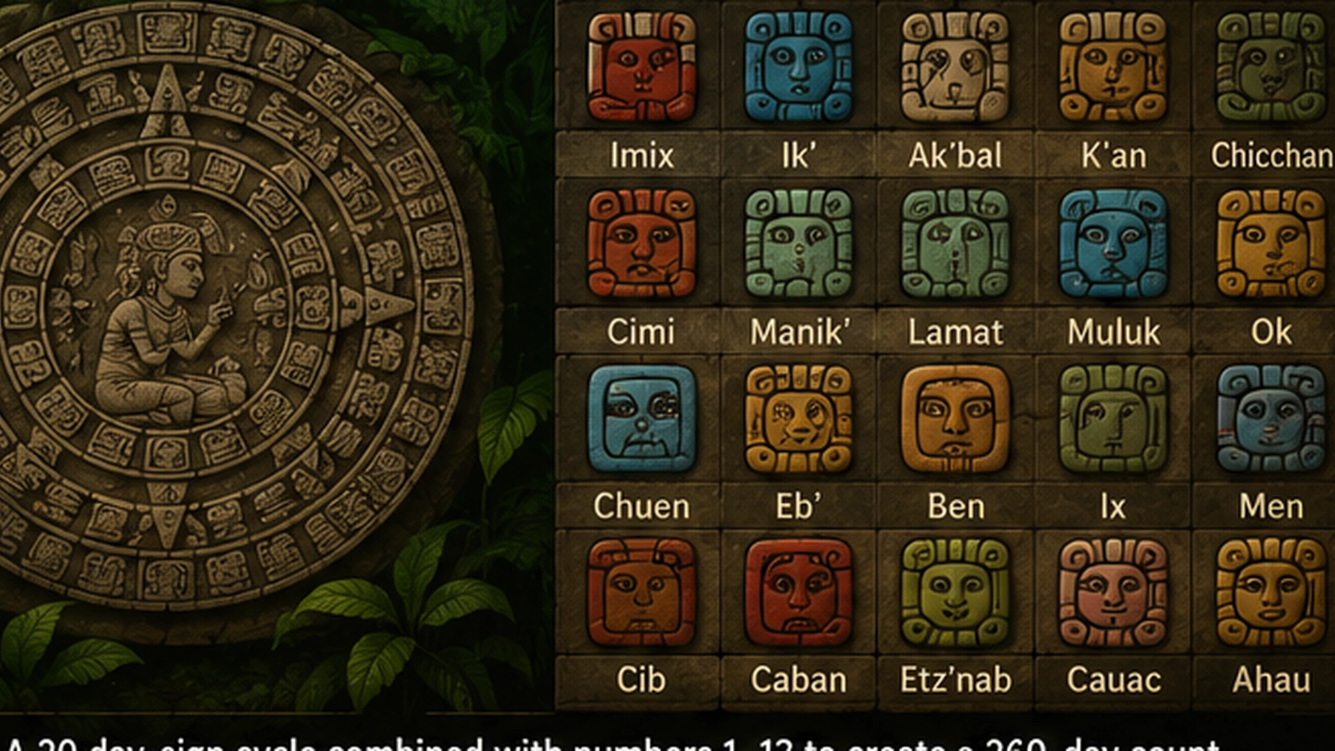 Maya Tzolkin Chol Qij Day Signs